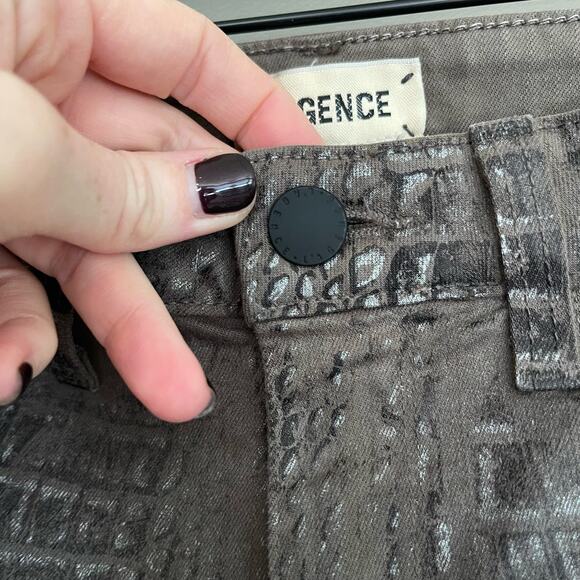 L'AGENCE Margot‎ High Rise Skinny Jeans In Chestnut Black Croc Foil Size 26 - Picture 9 of 16